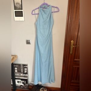 Elegant Blue Sleeveless Dress